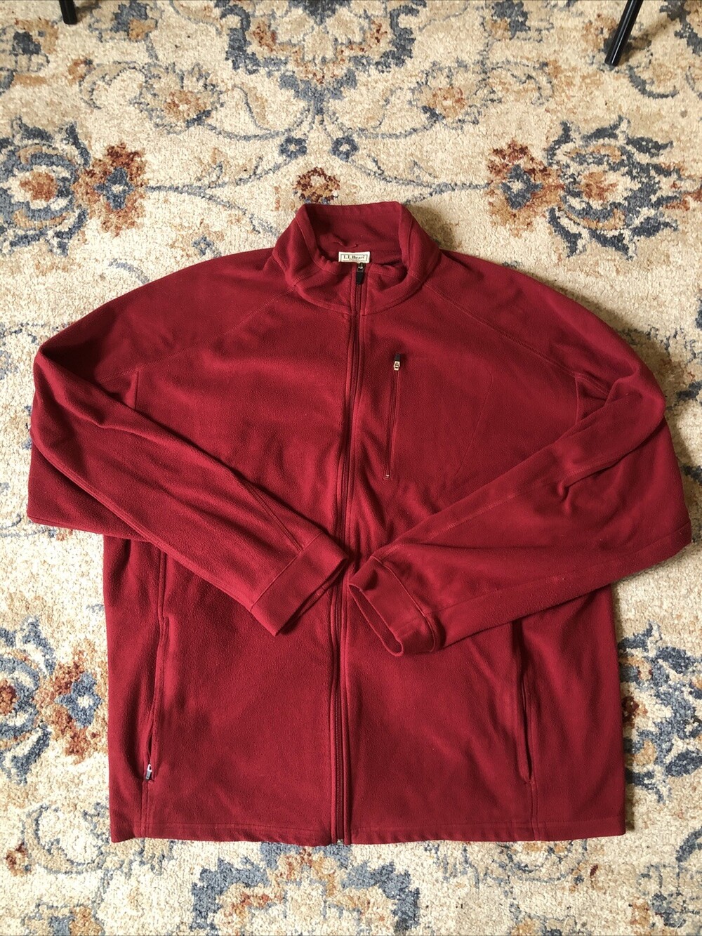 Vintage LL Bean Fleece Full Zip Jacket Red Men’s Size 2XL